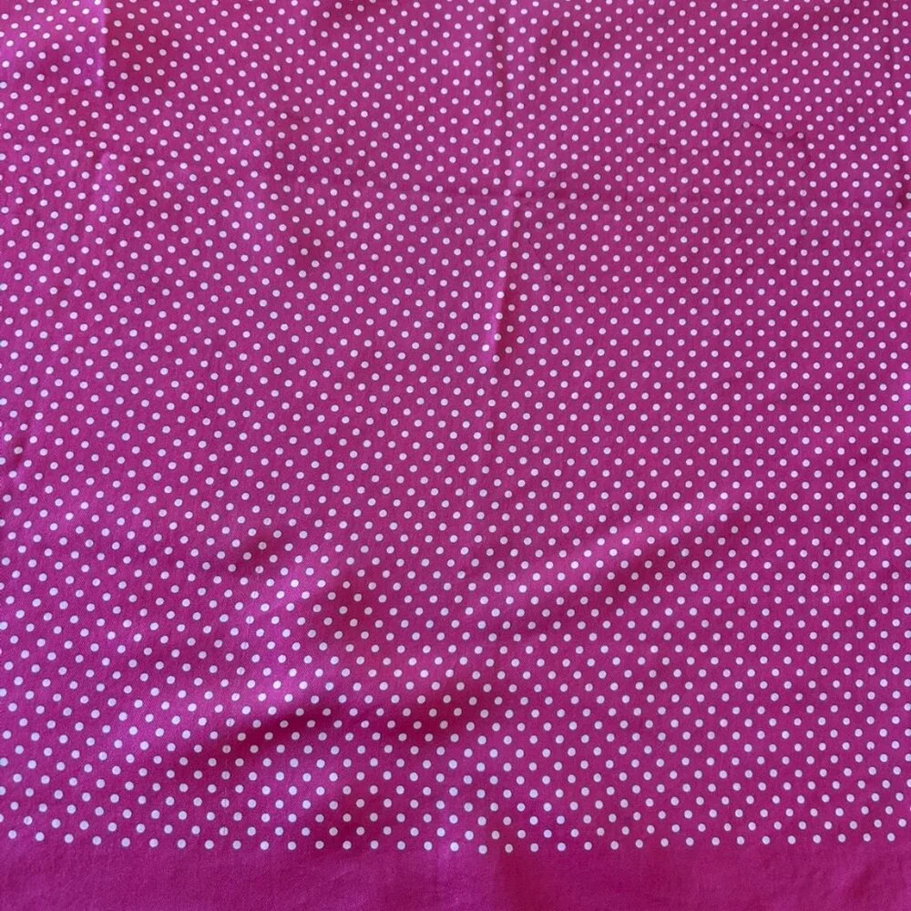 Kreier Pink with White Polka Dots Silk Scarf Made in Switzerland 26" x 26" - Picture 6 of 13